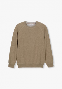 크루넥 래글런 슬리브 개시미어 스웨터